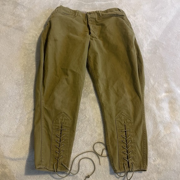 Boy Scouts Of America Pants Women 28x23 Olive Green Button Fly Utility Workwear - Picture 1 of 12